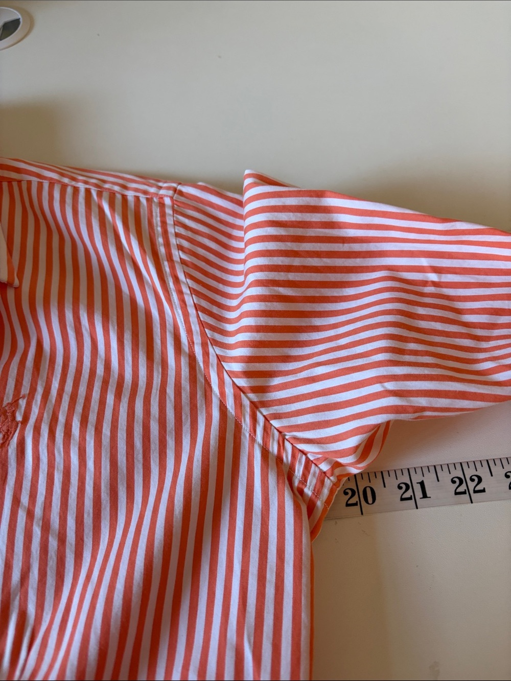 Ralph Lauren Sport Creamsicle Orange Nautical Striped Button-Up Shirt 10 Cotton - Picture 6 of 8